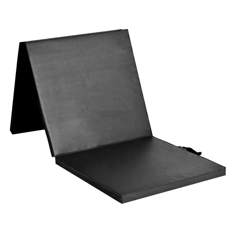 Tri-Fold Exercise Mat with Handles-180cm x 60cm x 5cm Black 1