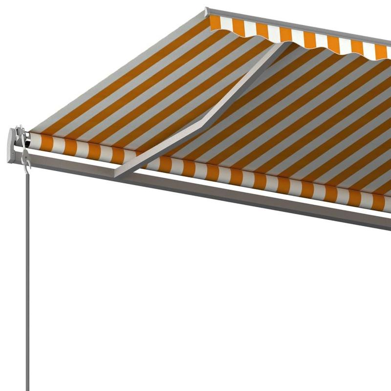 Freestanding Manual Retractable Awning 600x350 cm Yellow/White 6