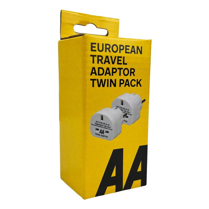 AA Pack of 2 UK to European Euro Travel Adaptor Plug Adapter for Spain, France, Poland, Germany, Italy and Turkey 1