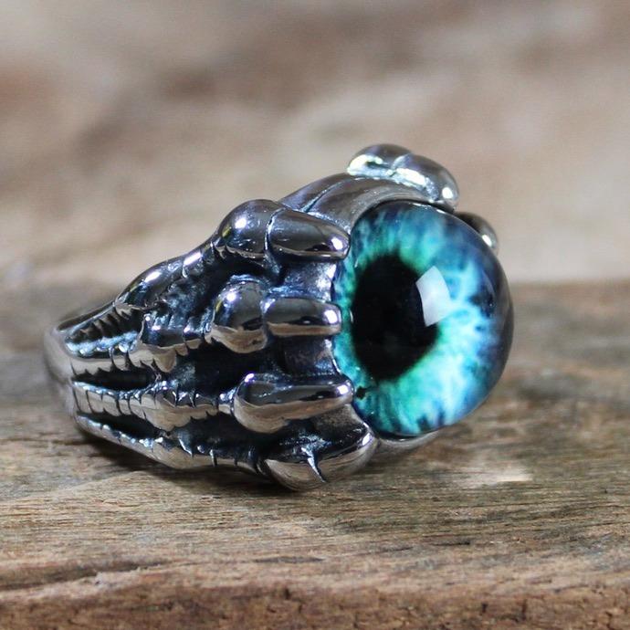 Blue Eyed Claw Ring Stainless Steel 316L 2