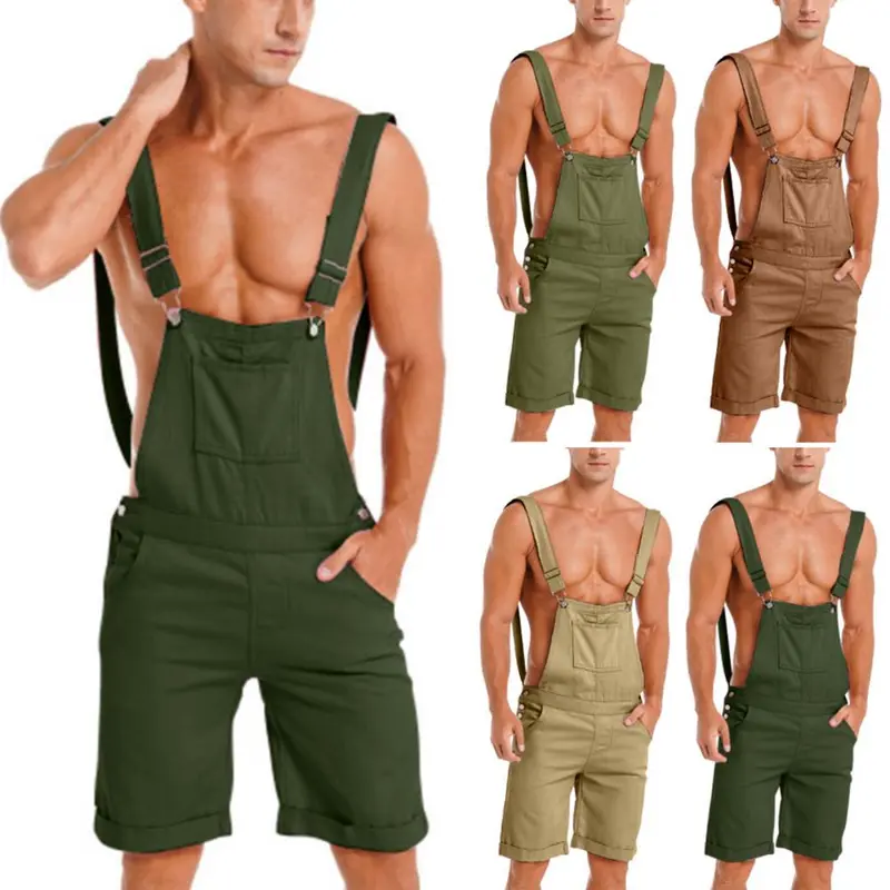 Vintage Jeans Overalls Mens Jumpsuit Cargo Work Pants Baggy Bib Contrast Stitch Denim Overalls Stitch Trousers New 4