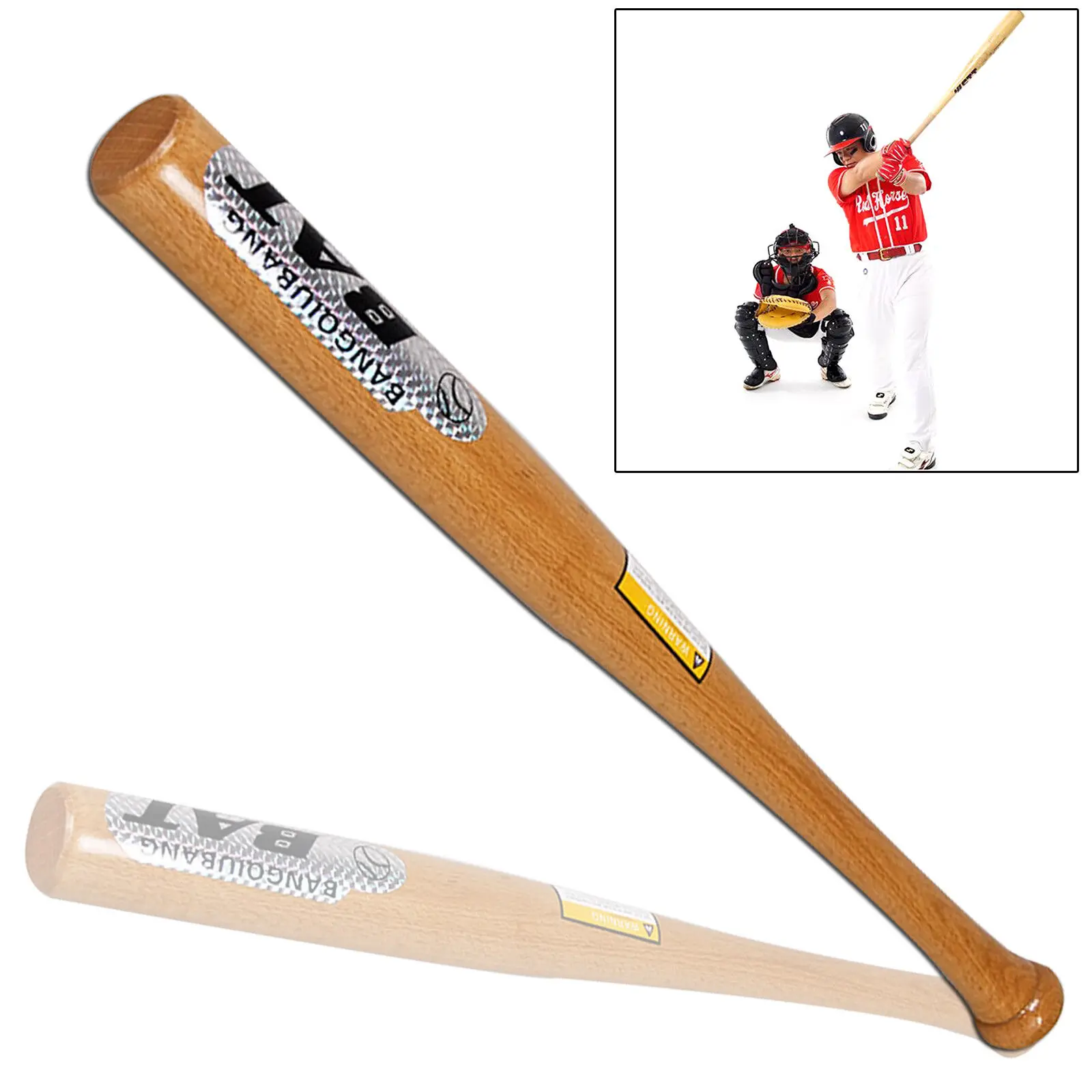 Heavy Duty Wooden Baseball Rounders with or without Softball Bat size 32"