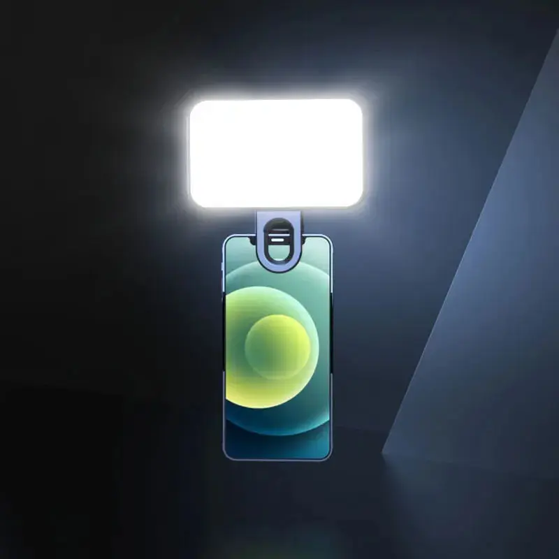 Portable Mini Selfie Fill Light Rechargeable 3 Modes Adjustable Brightness Clip On For Phone, Laptop, Tablet Meeting, Make Up