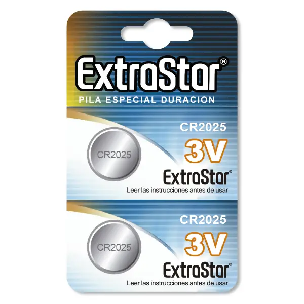 Lithium Battery 3V CR2025B, Pack of 2