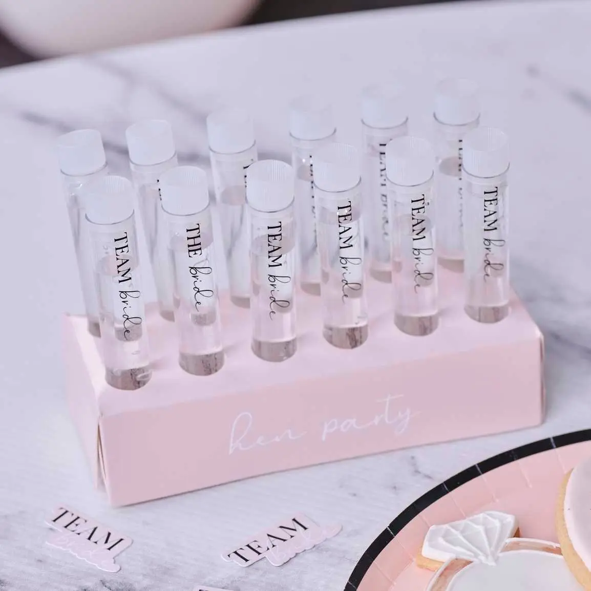 Team Bride Hen Party Shots with Tray - Pack Of 12