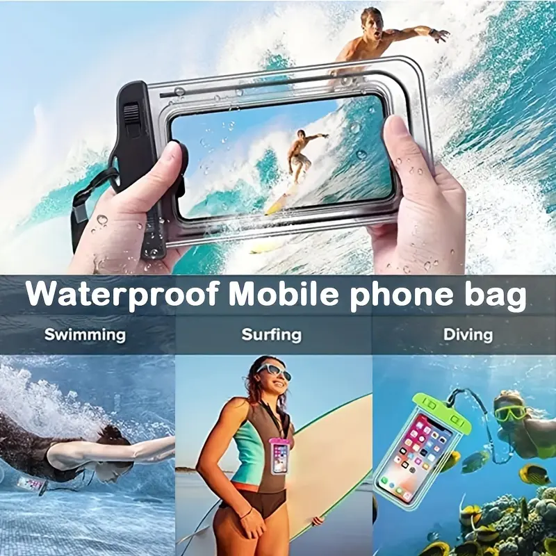 1pc Unisex Transparent Luminous Waterproof Phone Dry Bag – Perfect for Outdoor Enthusiasts, Safeguards Phones Below 6 Inches, Ideal for Surfing, Swimming, Diving, Kayaking, and Water Sports – Durable, Reusable, and Easy to Use 5