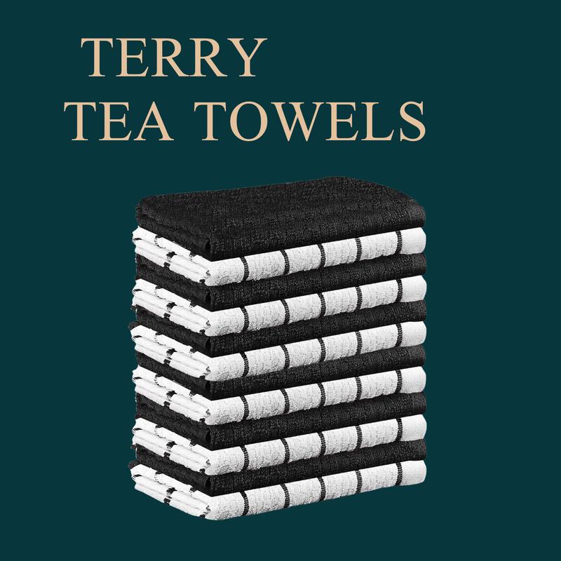 Product Introduction of Terry Tea Towels 100% Egyptian Cotton Kitchen Dish Towel Pack of 5 & 10 Highly Absorbent & Durable Soft Cloth Cleaning 3