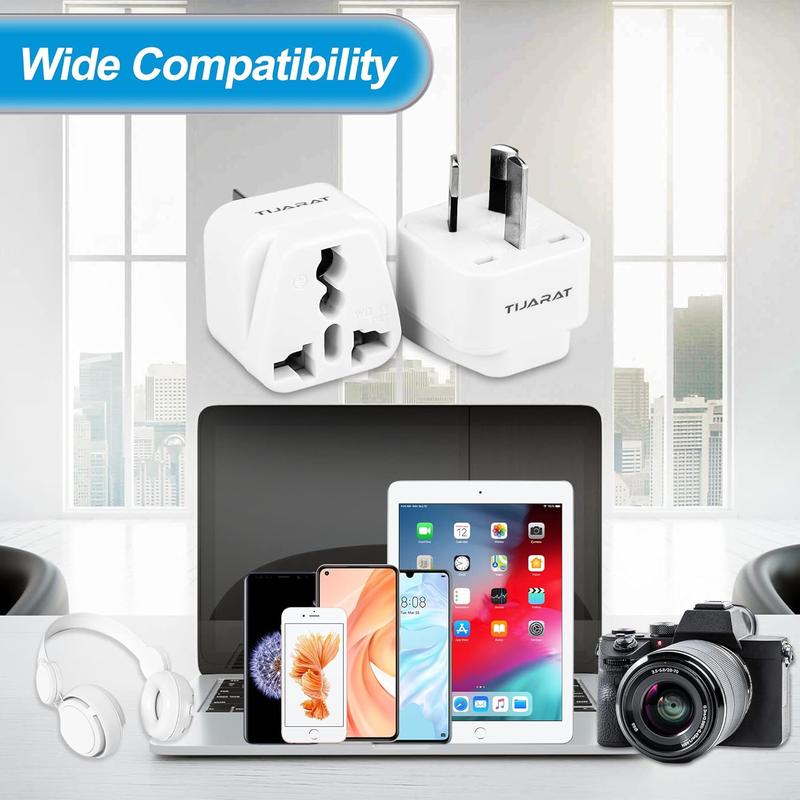 Travel Adapter with Universal Travel Accessories Input, US, UK, India, UAE, EU to Australia 3 Pin Power Plug, Type I AU International Power Adapters (Pack of 4) Metal Devices Charging Electronic 1