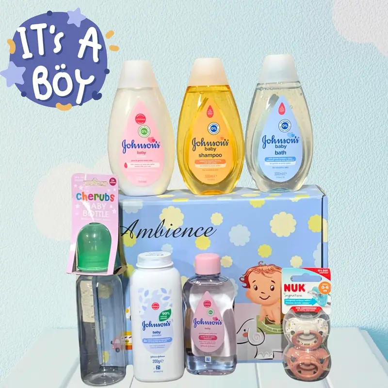 Newborn Essentials Gift Hamper Basket in Blue Gift Box New Mum Gifts Baby Boy Gifts Baby Shower Gifts for Mum Dad New Parents Gifts Baby Wishlist List Christmas Christening Gifts 1