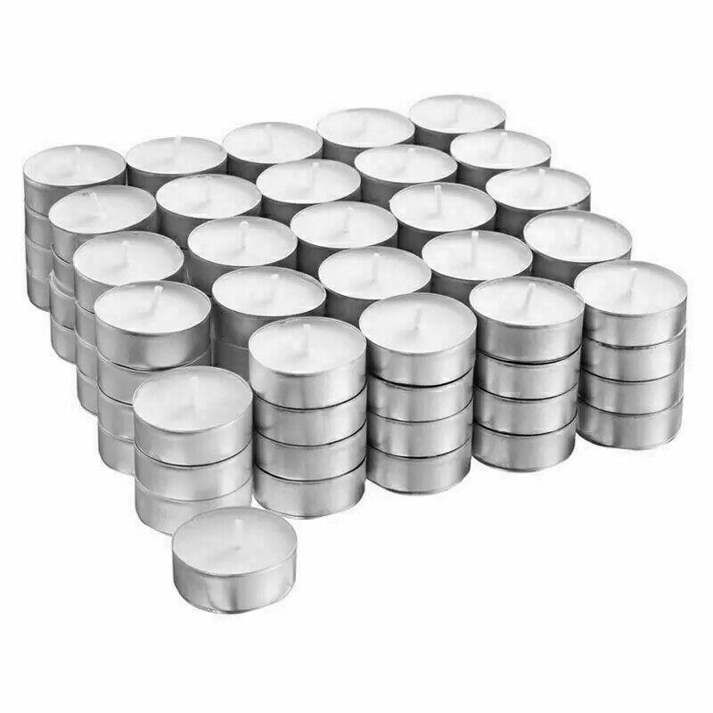 Tea Night Lights Candles 4 HOUR LONG BURN Unscented Tealights Nightlight 4HR 4