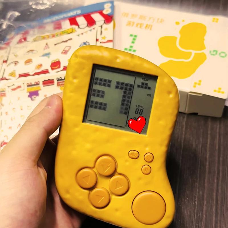 Portable Fried Chicken Nugget Shape Gameboy Peripheral Toy Handheld Game Players Console Collection Mini Children Gift Fun Games 8
