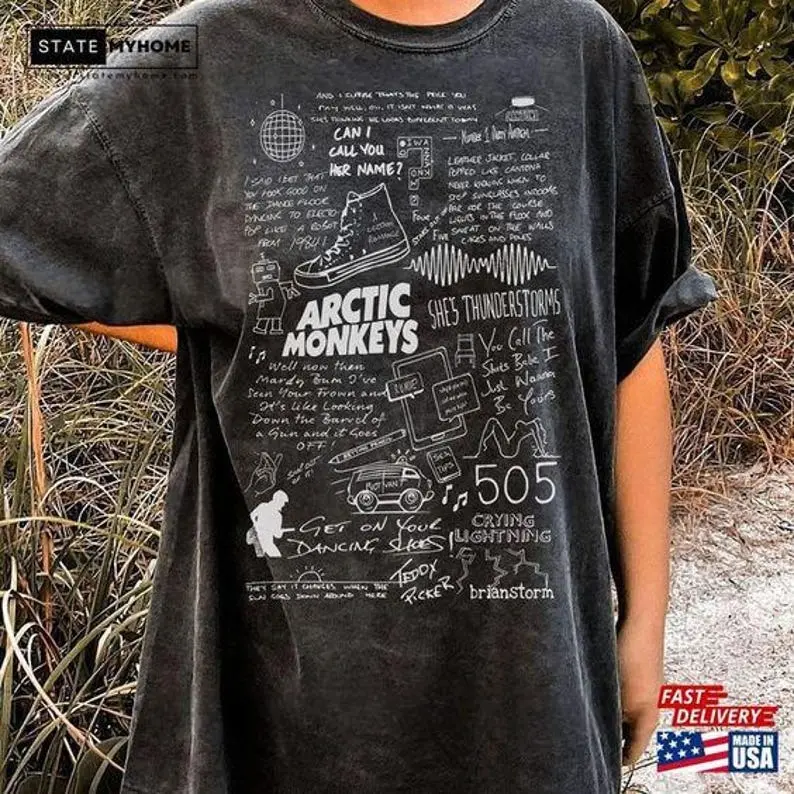 Arctic Monkeys Doodles T-Shirt Indie Rock Band Merch