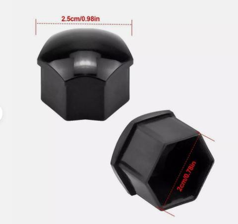 20X Black Wheel Nut Caps Bolt Covers FOR Audi VW Vauxhall Bmw 17mm Universal UK 1