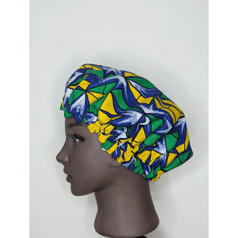 Ankara Satin-Lined Kids’ Bonnets – Comfort & Protection for Little Curls 3
