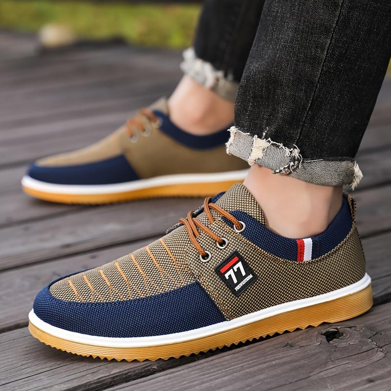 Product Introduction of All-Season Men's Comfy Canvas Shoes - Breathable, Durable Rubber Sole, Versatile, Stylish Lace-Up for Office, Walking, Driving, Sports 4