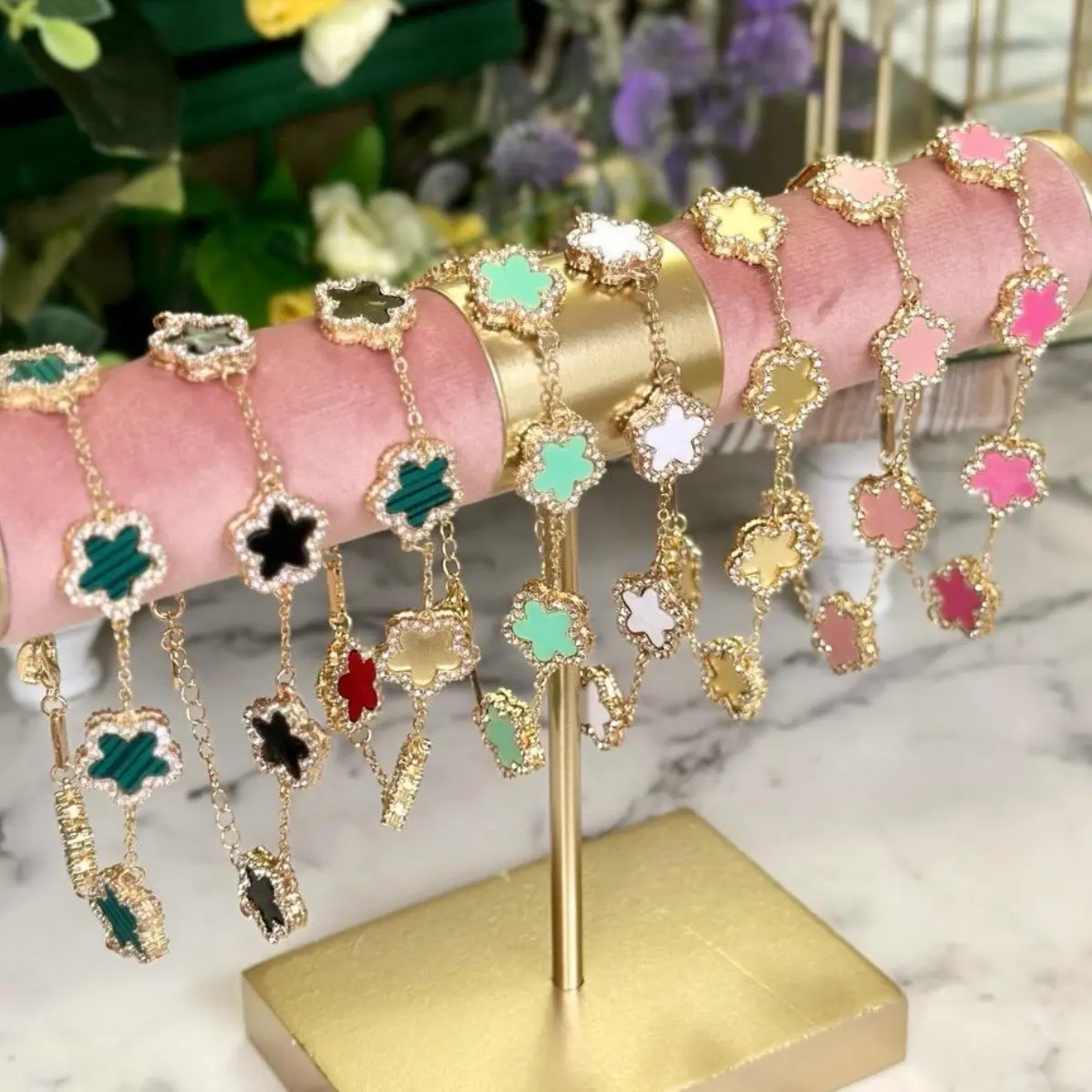 Flower Design Bracelet Available in 8 colors
