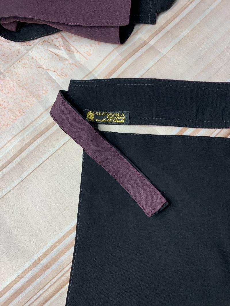Product Introduction of Women's Two in One Color Niqab for black and wine 11