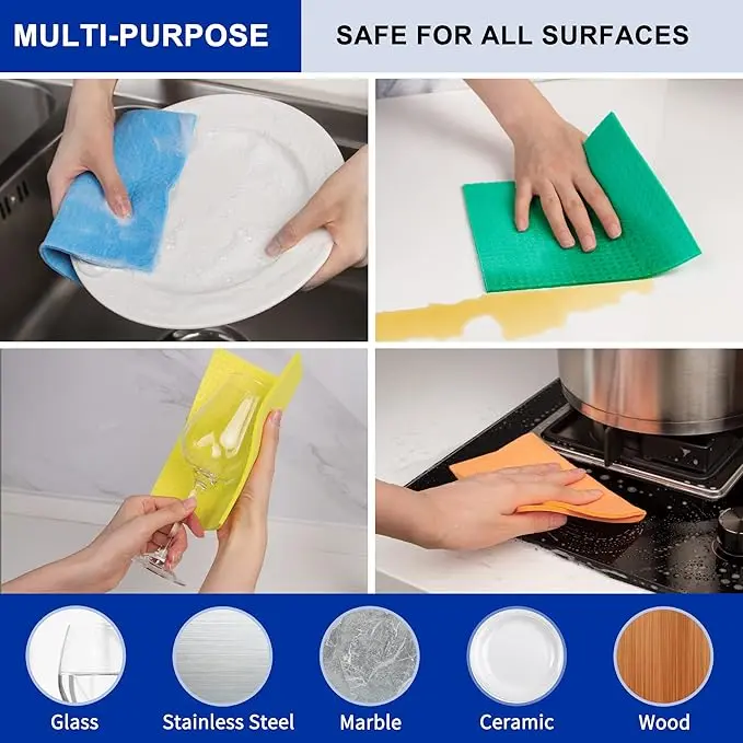 3 X Super Bright Sponge Cloths For Mopping Wiping Kitchen Bathroom 5Pk - Effective Cleaning - Long-Lasting Use - Scratch-Free Cleaner - Durable & Reusable 2