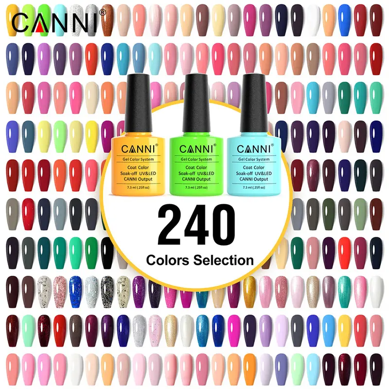 CANNI Nail Gel Polish Varnish Soak Off UV / LED Classic 7.3ml Long-lasting Shades # 100 - 197 Brush Nail Art 3