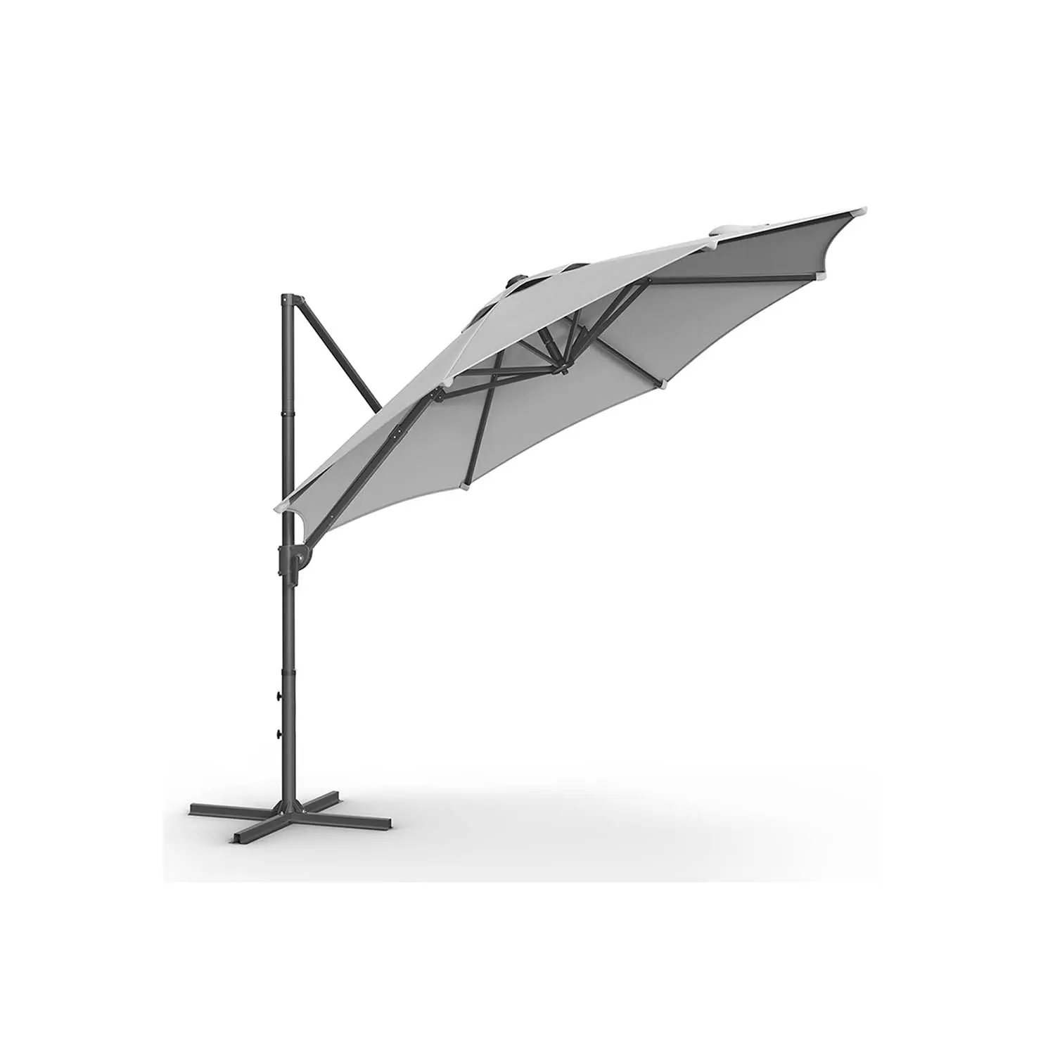 SONGMICS HOME Garden Parasol Umbrella 3m, UPF 50+, 360° Swivel, Seamless Tilt, Crank Open/Close, with Cross Base