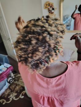Product Review of Women's Mixed Color Brown Casual 8inch Short Coily Synthetic Wigs with Bangs, Natural Headwrap Curly Soft Synthetic Hair Afro Wigs for Women for Daily Or Party from k**8 0