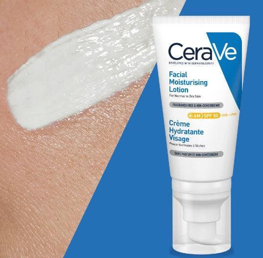 CeraVe AM Facial Moisturising Lotion SPF50 with Ceramides for Normal to Dry Skin 52ml 2