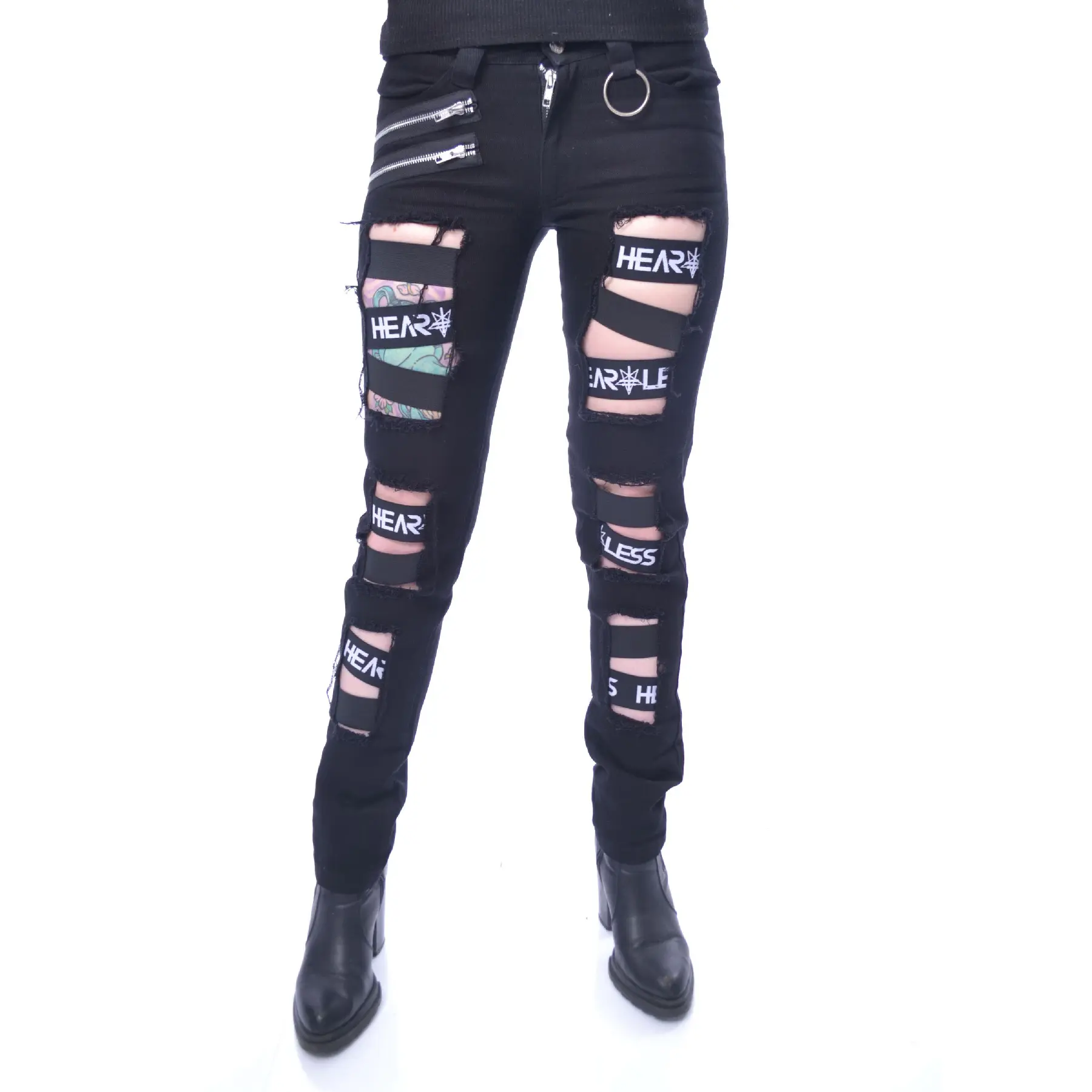 Heartless Liv Pants Ladies Black Goth Emo Punk