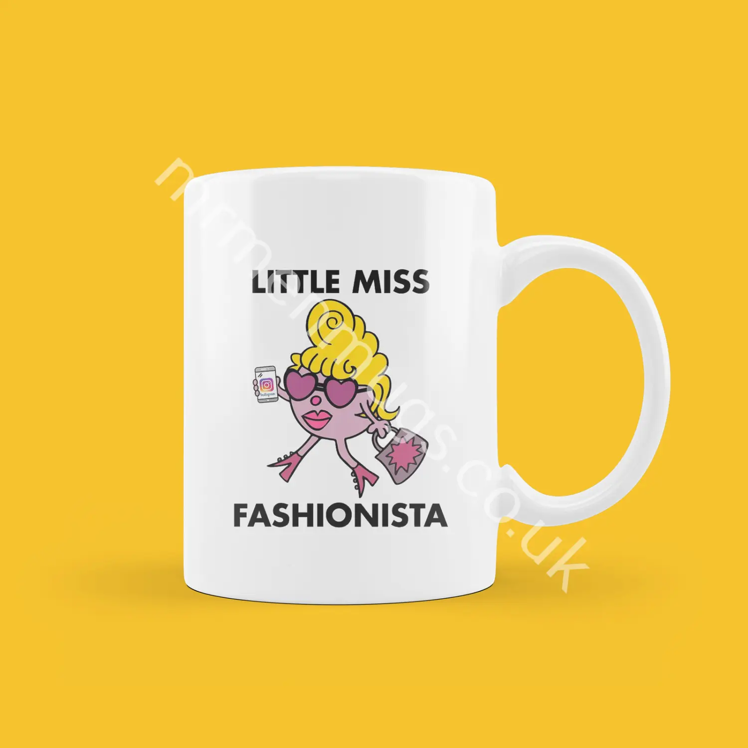 Little Miss Fashionista - Coffee Mug Tea Cup, Funny Mr Men Gift, Present.