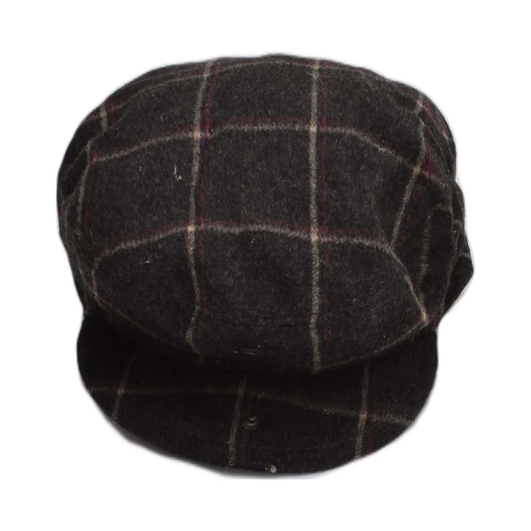 Pre-Owned Vintage PANIZZA Mens Flat Cap Size 57 Medium Grey Check Wool