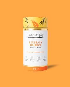 Jade & Joy Caffeine Blend Energy Burst, Mango and Passionfruit, Low Sugar, Low Calories, Dairy Free and Gluten Free, Vegan, Vitamins & Minerals Natural Beverage Sport