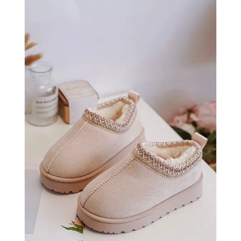 Kids Childrens Viral Faux Fur Lined Slippers Warm Winter Shoes 6