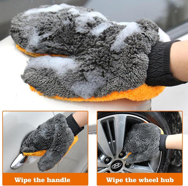 2 Pack Microfibre Car Wash Mitt Glove, Wash Mitt for Car Washing, Car Cleaning Mitt, For Car Maintenance Window Cleaner Exterior and Interior, Care Washing... 5