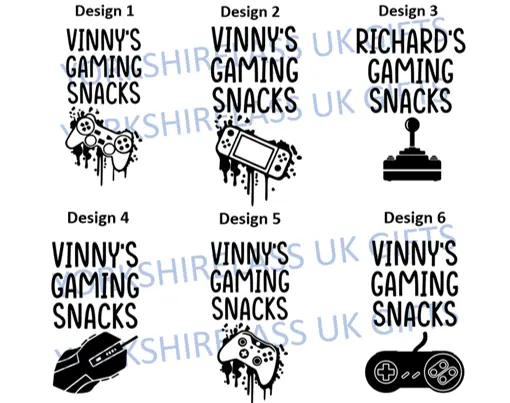 Personalised Gaming Snacks Sticker For Jars | Personalised Gamer Gift | Gaming Lover | Gift for Him | Gift for Her | Console | Accessories Decor Christmas Decorative Vinyl Ornaments Tiles Sticker 4