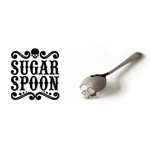 Novelty Skull Sugar Spoon - Stainless Steel Teaspoon
