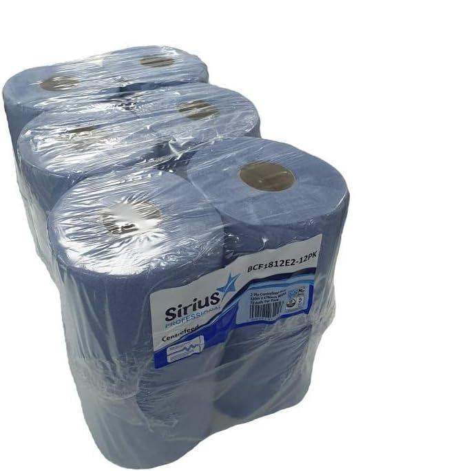 12 x Centre Feed Rolls Blue Tissue Paper Roll (2 Ply) Pack Toilet 3