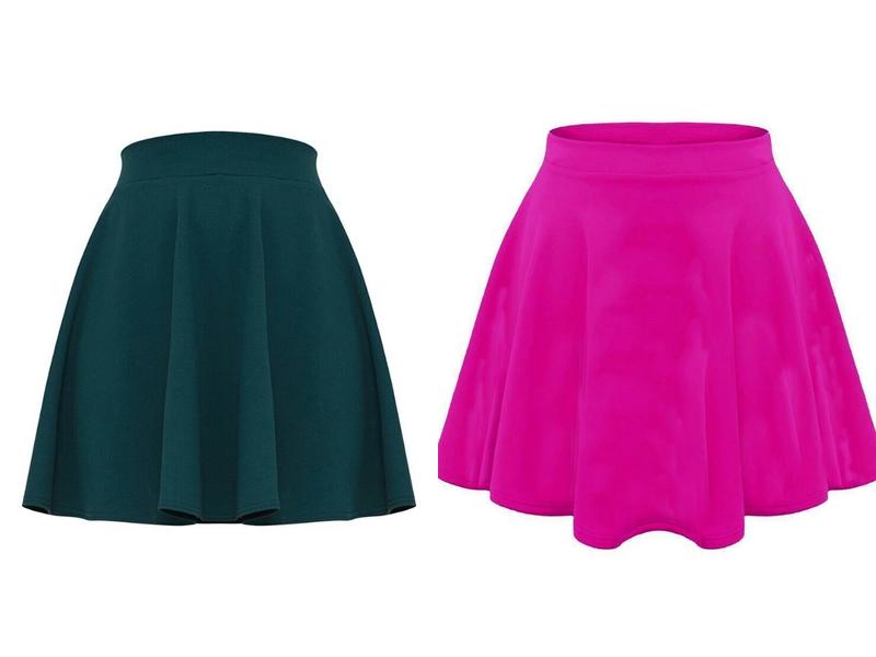 Girls Kids Women Ladies Mini Skater Skirt Flared High Waist Stretch School Skirt in all Sizes 5