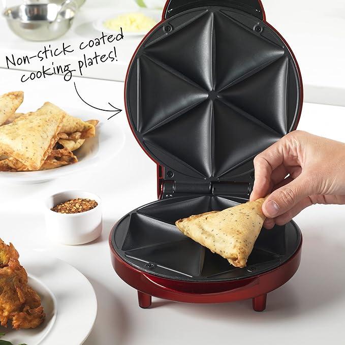 Giles & Posner EK3812G Samosa Maker - Party Snack Food, Non-Stick Bite Sized Multi Cooker, 6 Mould Triangle Press, Savoury & Sweet Pastry Parcel,1000W, Delicious Samosas, Empanadas & Fruit Turnovers 3
