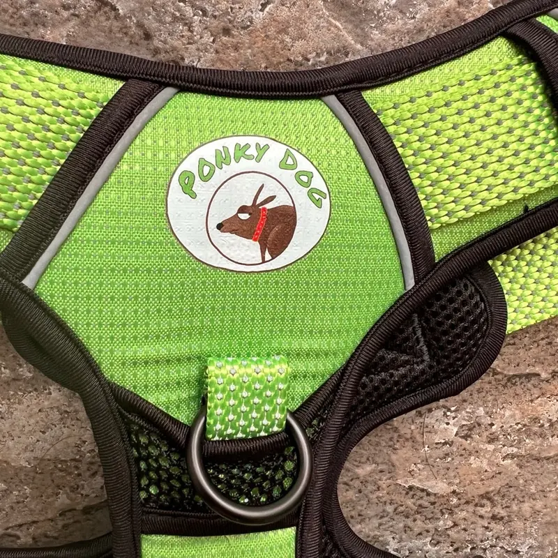 Ponky Dog Harness in Red, Blue and Green. Reflective and anti pull. 8