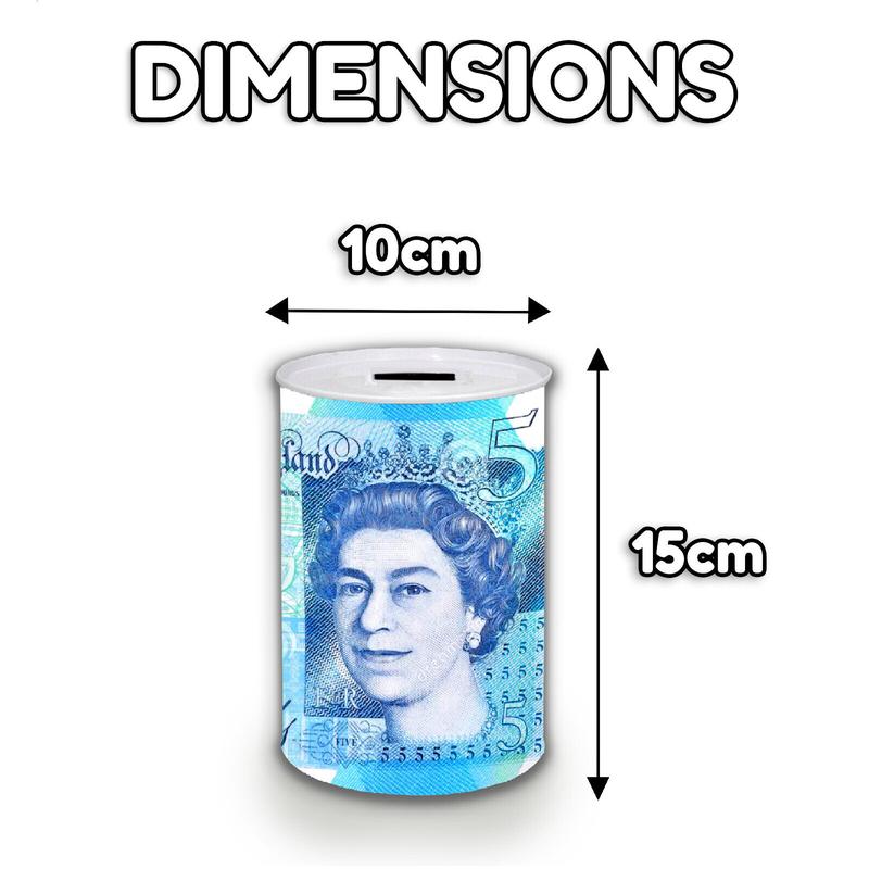 Money Box Tin £5 £10 £20 £50 Pound Note Kid Saving Cash Piggy Bank Box Decore Gift Light Security Ornaments 2