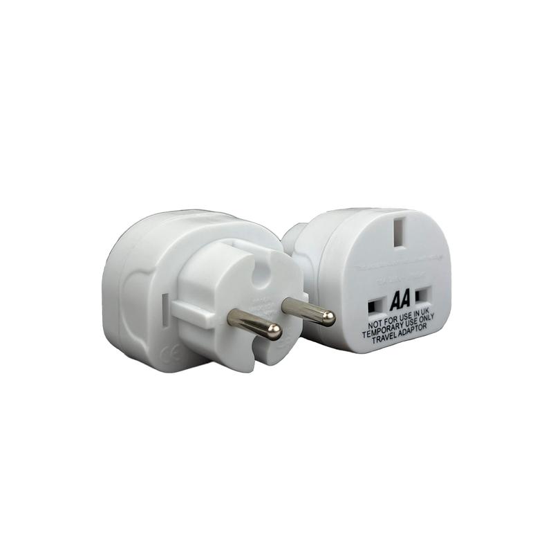 AA Pack of 2 UK to European Euro Travel Adaptor Plug Adapter for Spain, France, Poland, Germany, Italy and Turkey 4