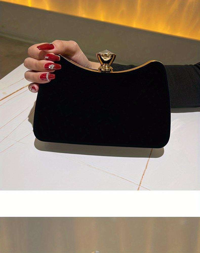 Product Introduction of Velvet Evening Bag, Women's Clutch Purse, Elegant Handbags For Wedding Prom Party 2