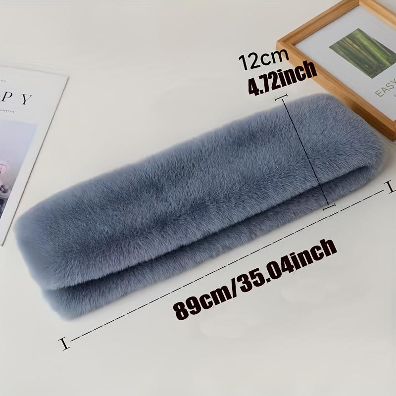 1pc Winter Unisex Faux Fur Warm Thickened Scarf, Soft Girl Fashion Versatile Flat Cross Scarf 3