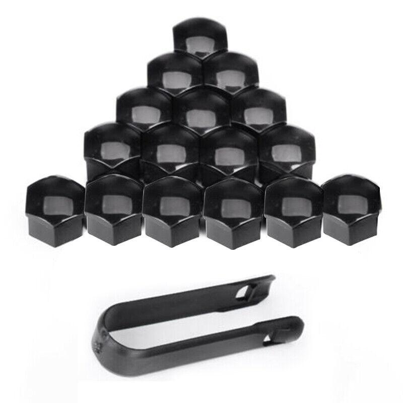 20x 17mm Black Plastic Wheel Nut Bolt Covers Caps Universal For Any Car Locking 3