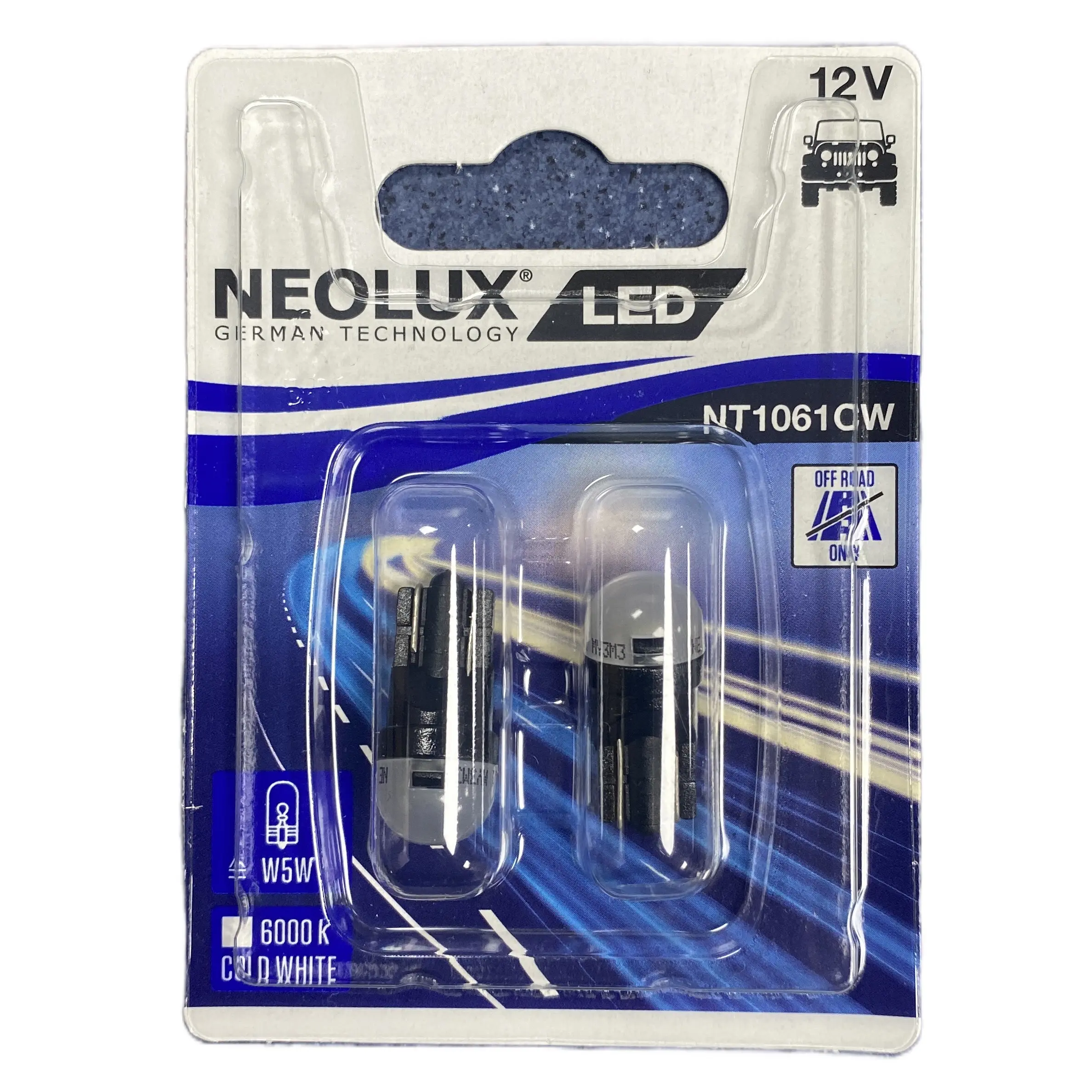 NEOLUX Twin Blister Pack LED Bulbs - 501 W5W, 6000K Cold White, Energy Efficient - High Quality German Technology
