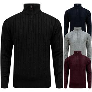 Mens Zip Up Cable Knitted Cardigan Sweater Weave Pullover Fisherman Jumper Classic Menswear Ribbed Gifting Gift Set