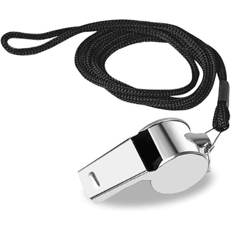 Metal Referee Whistle, Stainless Steel Whistle with Lanyard - Ideal for Football Coaches and Officials 3