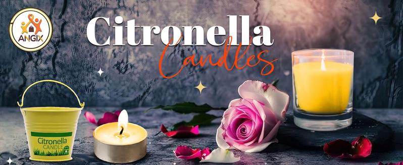Product Introduction of ANGIX 4 x Citronella Glass Candles, Effective Mosquito & Insect Repellent Long-Lasting Outdoor Protection Scented Perfume Fragrance 5