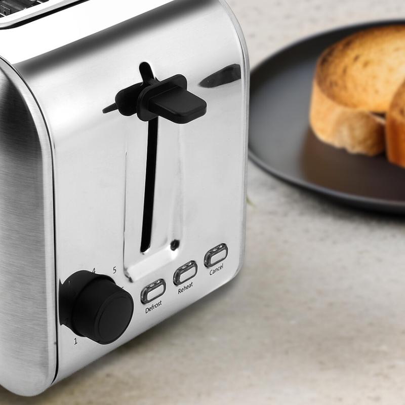 2 Slice Toaster - Toaster 2 Slice with Variable Browning Control - Stainless Steel Toaster with Wide Slots for Thick Bread Slices & Bagels - Sleek & Compact Bread Toaster 4