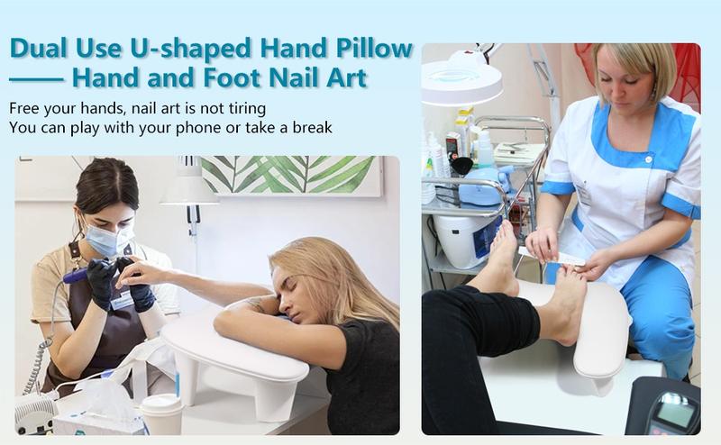 Product Introduction of Nail Arm Rest Manicure Hand, U-shaped Arm Rest for Nails Nail Art Tools - Hand Rest for Nails for Nail Table Desk - Nail Hand Rest Nail Tech Supplies for Nail Technician Salon - White 7