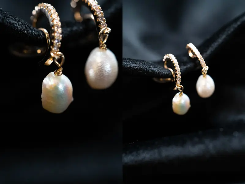 Baroque Pearl Clip on Earrings, Pearl&CZ Dangle Clip on Earrings, Bridal Clip on, Drop Clip on Earrings, Wedding Earrings, Invisible Clip on 1